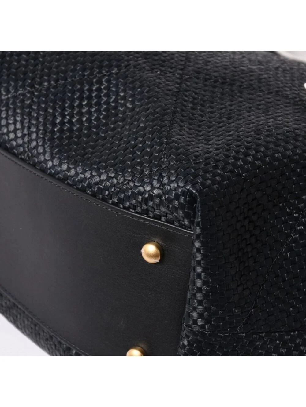 Chanel Maxi Shopping Bag Braided Raffia Effect Canvas CC Logo Gold Base